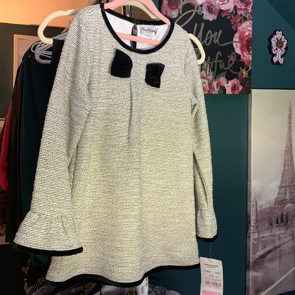 Rare Editions Cream Tweed Girls Dress 10